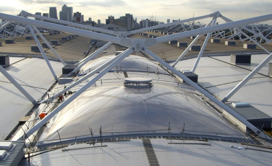 ETFE roof with ventilation actuator