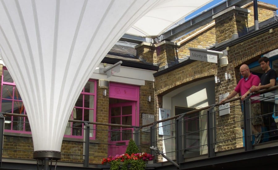 Removable courtyard canopies 