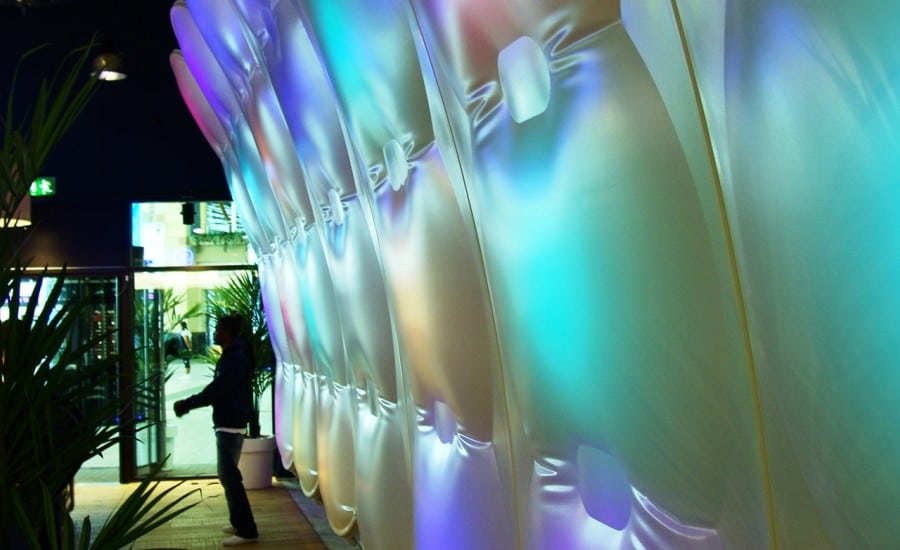 PVC fabric wall with interactive lighting