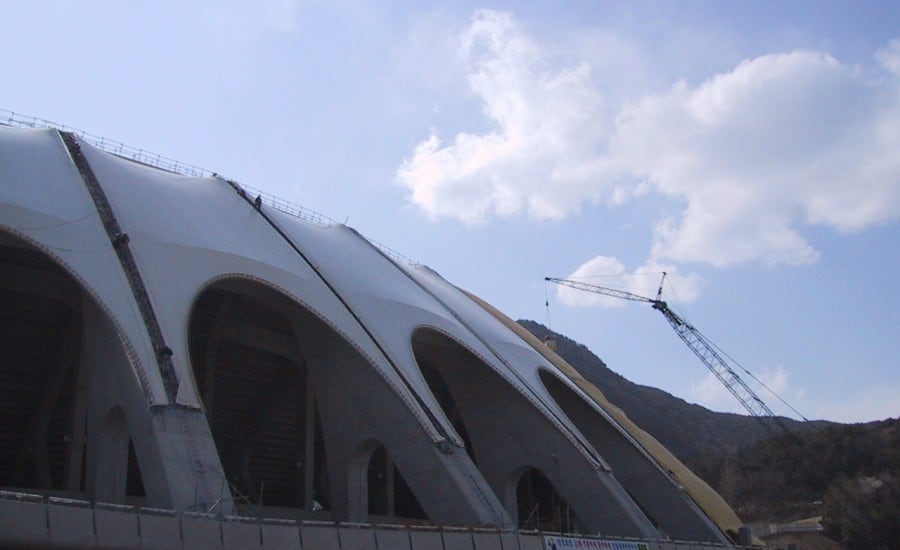 Tensile structure sports stadium