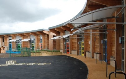 School courtyard exterior canopies