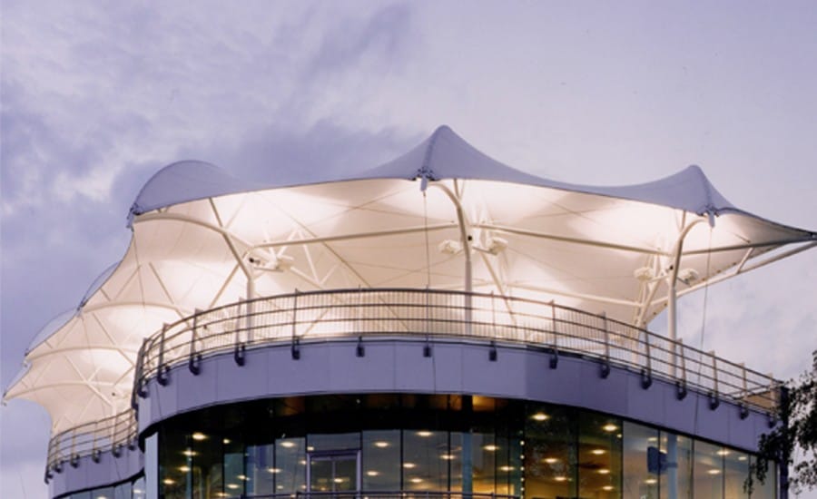 Stunning tensile fabric roof