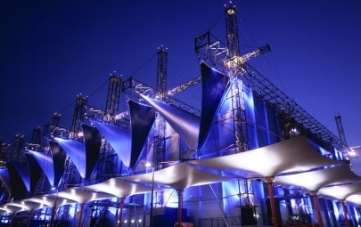 Fabric clad live entertainment venue