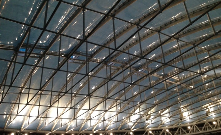 Clear roof over swimming venue