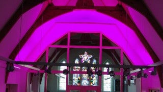 Interior fabric canopy with interactive lighting