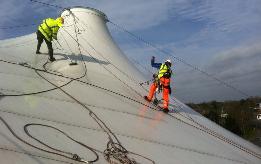 Cleaning Tensile Fabric Structures