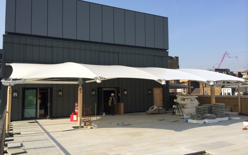 Rooftop fabric canopy