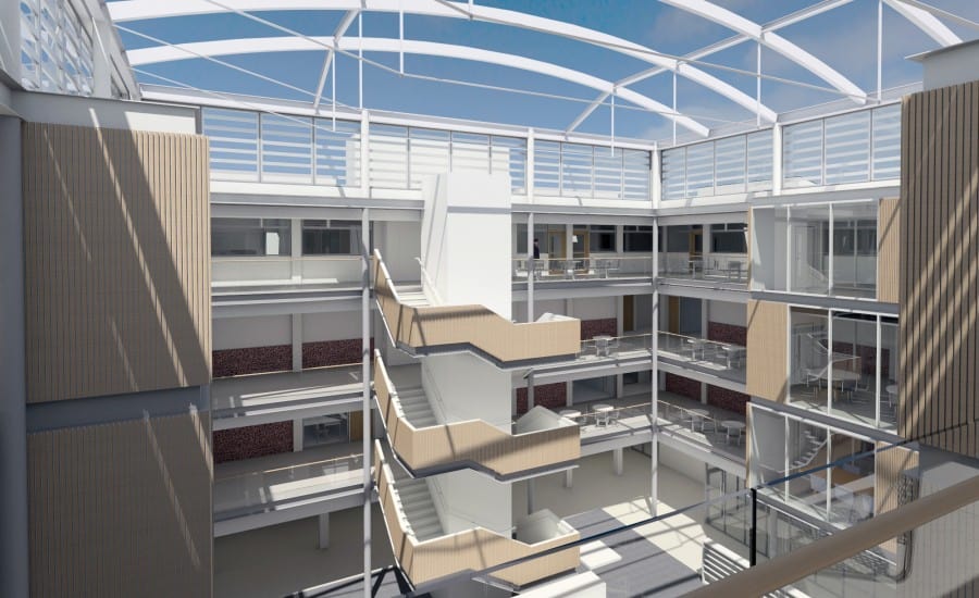 Visualisation of ETFE roof over school