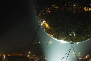 Mirror ball made from tensile fabric