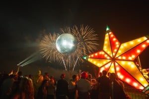 Tensile fabric disco ball