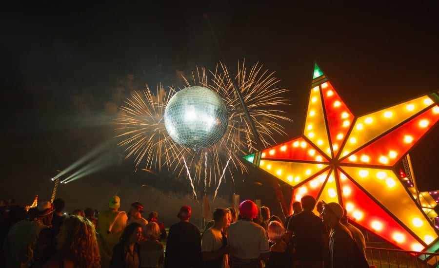 Tensile fabric disco ball