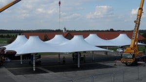 Architectural fabric strutcure