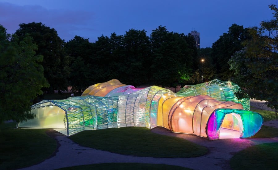 ETFE structure at night