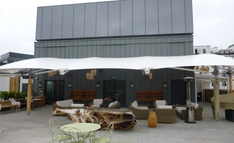 Tensile fabric canopy