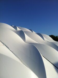 Tensiel membrane roof with arches
