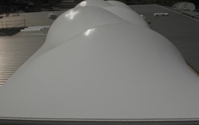 White barrel vaulted roof