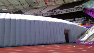 Inflated fabric tunnel for Olympics