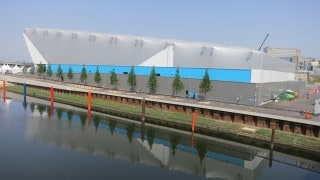 Inflated fabric building for Olympic Water polo