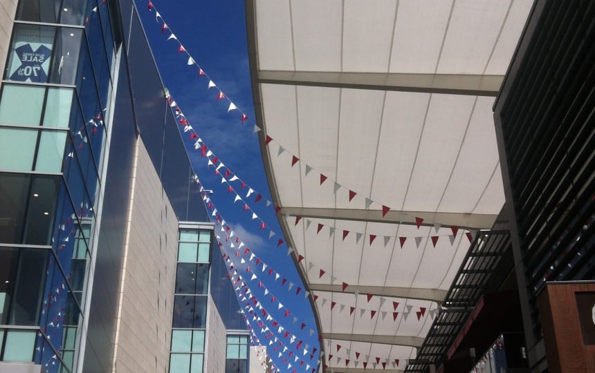 Tenara canopy over a shopping centre
