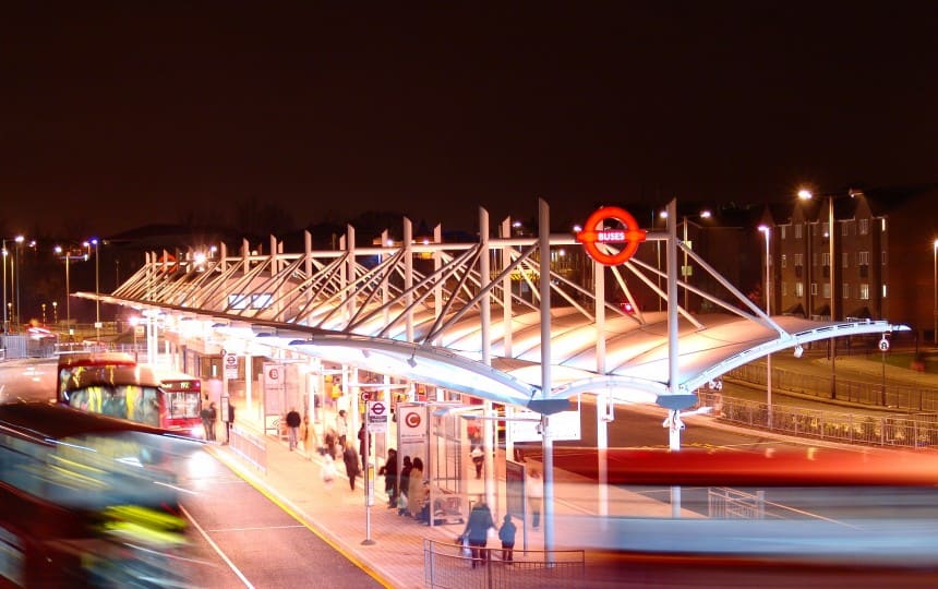 bus station fabric canopy time lapse