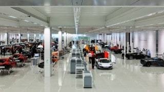 Mclaren factory fabric ceiling installation