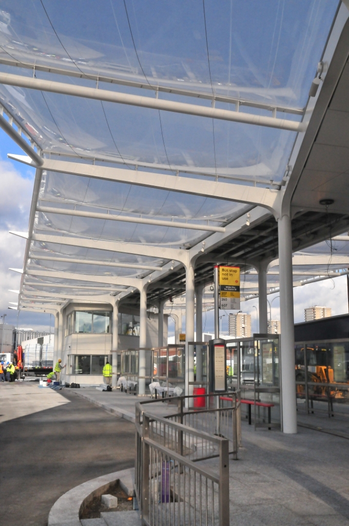 ETFE cushion system forming a bus station