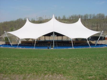 Traditional tensile fabric structure