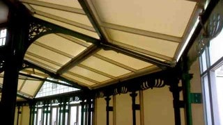 Harrowgate type 2 PVC with aluminium framework over listed cast Iron structure restoration project