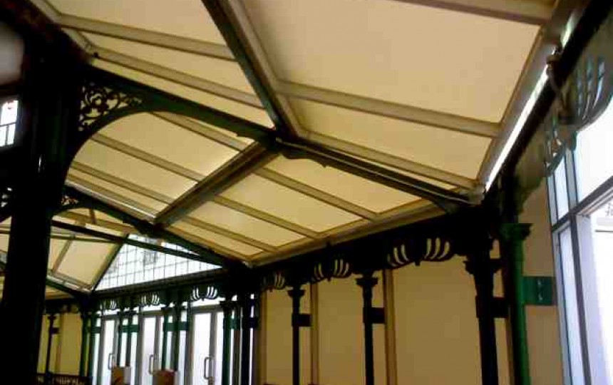 Harrowgate type 2 PVC with aluminium framework over listed cast Iron structure restoration project
