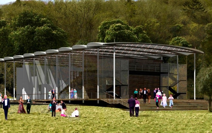 Garsington opera renders for temporary fabric structure