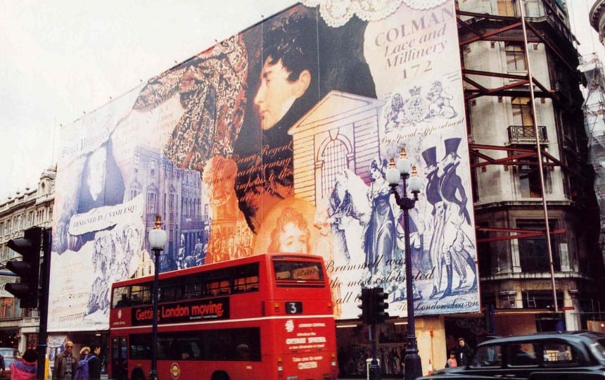 complex Printed fabric building cover in London