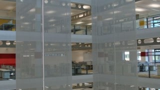 Hanging fabric cylinders